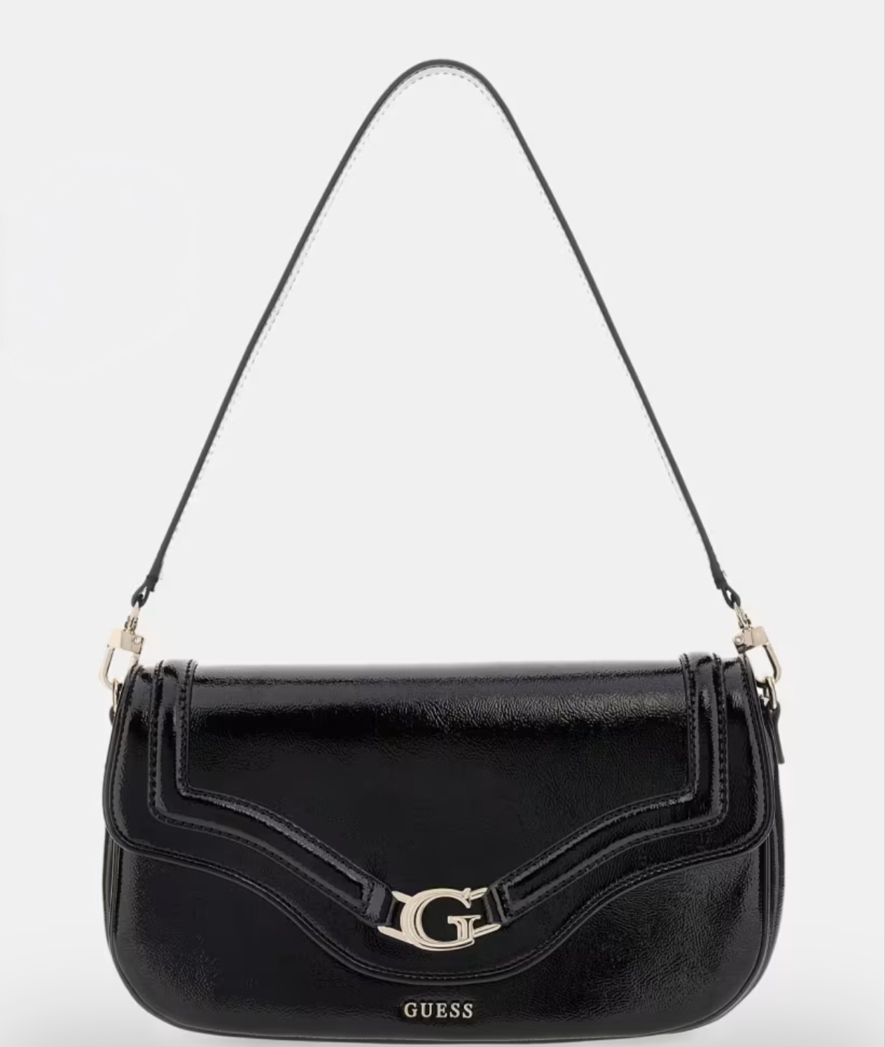 Sac baguette Guess noir vernis — Guess